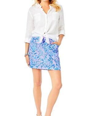 Lilly Pulitzer “Jonas” High Waisted Skort Boca Blue Sea What I See (N)